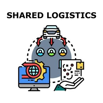 Shared logistics concept for efficient business management Stock Illustration