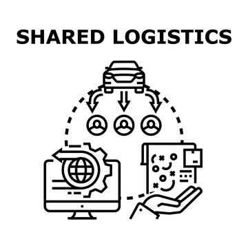 Shared logistics concept for efficient business management Stock Illustration