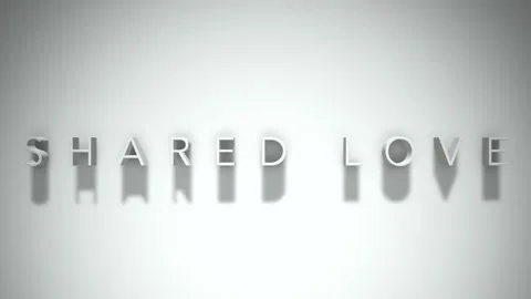 Shared love 3D title animation with shadows on a white background Stock Footage 297382305