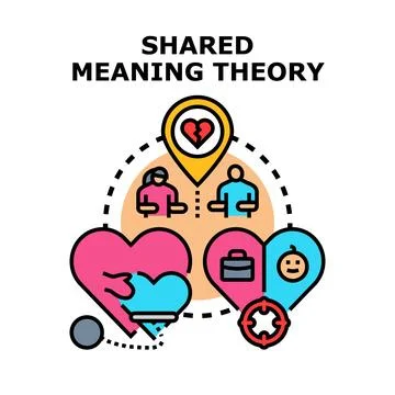 Shared meaning theory exploring relationship communication psychology Stock Illustration