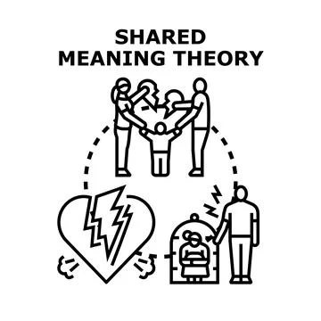 Shared meaning theory in relationship problems concept Stock Illustration