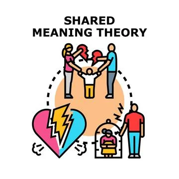 Shared meaning theory in relationship problems concept Stock Illustration