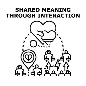 Shared meaning through interaction and connection concept Stock Illustration