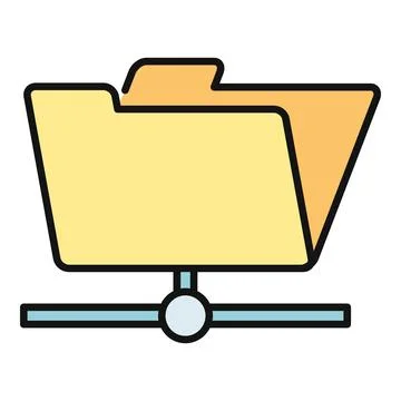 Shared network folder icon representing data management イラスト素材
