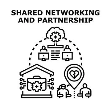 Shared networking and partnership concept vector illustration Stock Illustration