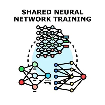 Shared neural network training concept for artificial intelligence Stock Illustration