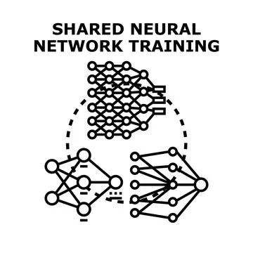 Shared neural network training concept for artificial intelligence Stockillustratie