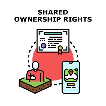 Shared ownership rights concept with diverse assets 스톡 일러스트
