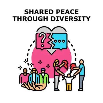 Shared peace through diversity concept illustration Stock Illustration