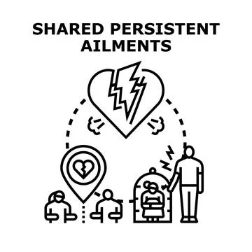 Shared persistent ailments vector concept illustration Stock Illustration