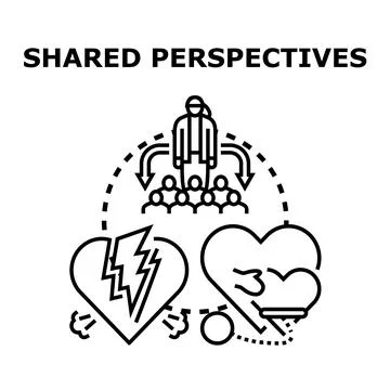 Shared perspectives resolving conflict and building connection Stock Illustration