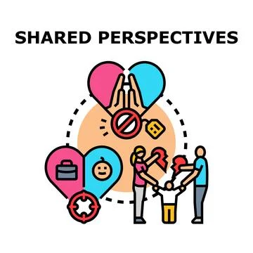Shared perspectives resolving conflicts between partners Illustrazione stock