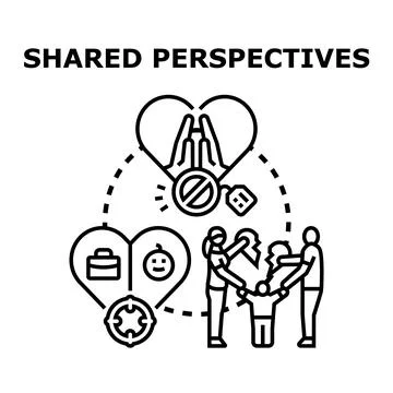 Shared perspectives resolving conflicts between partners Illustrazione stock