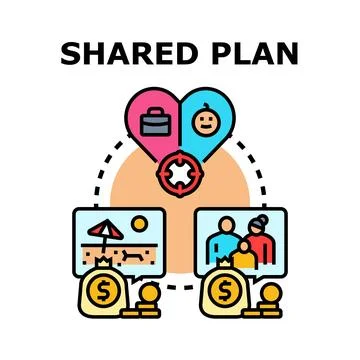 Shared plan for future life and financial goals Stock Illustration