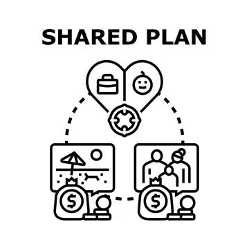 Shared plan for future life and financial goals Stock Illustration