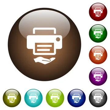 Shared printer color glass buttons Illustrazione stock