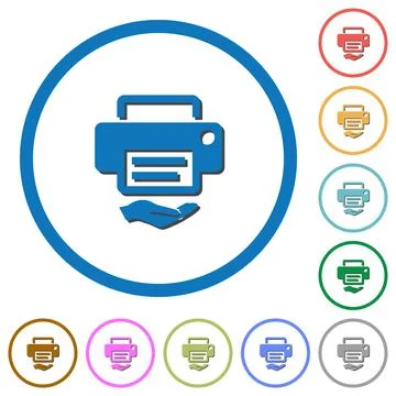 Shared printer icons with shadows and outlines 스톡 일러스트