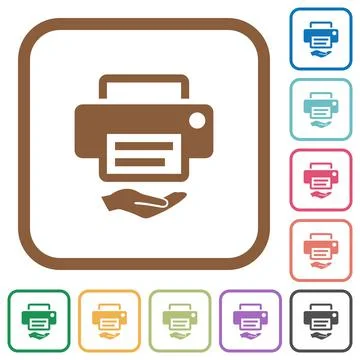 Shared printer simple icons Illustrazione stock