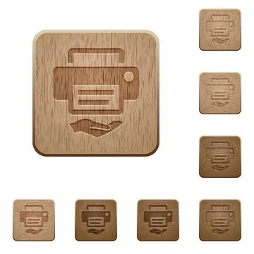 Shared printer wooden buttons Stock Illustration