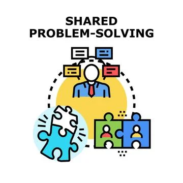 Shared problem solving business strategy development concept Ilustração Stock