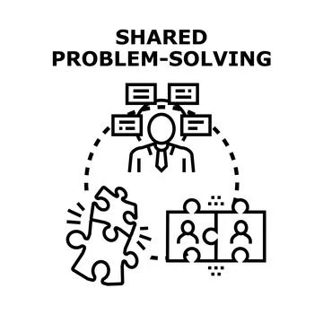 Shared problem solving business strategy development concept Stock Illustration