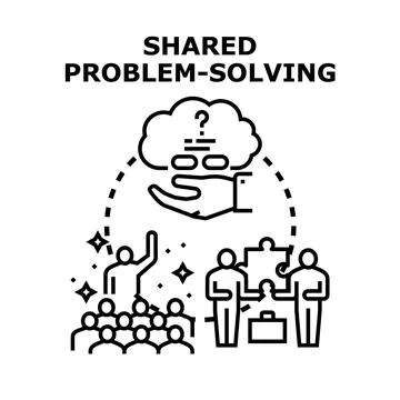 Shared problem solving process and business collaboration Stock Illustration