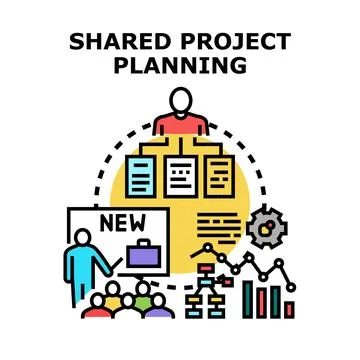Shared project planning and business strategy development Stock Illustration