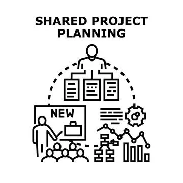 Shared project planning and business strategy development 스톡 일러스트