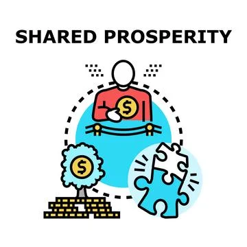 Shared prosperity global economic growth concept illustration Stock Illustration
