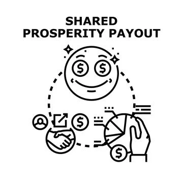 Shared prosperity payout concept for business growth Stock Illustration