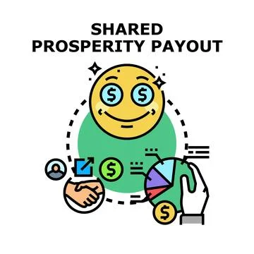 Shared prosperity payout concept for business growth Stock Illustration