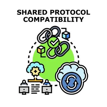 Shared protocol compatibility for data connection and synchronization イラスト素材
