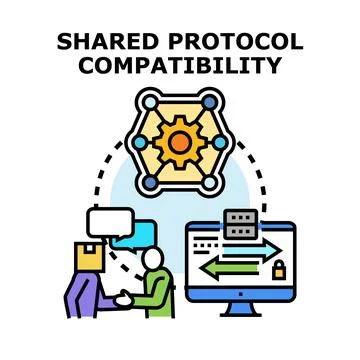 Shared protocol compatibility for data exchange partnership イラスト素材