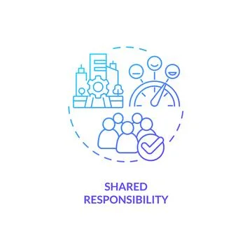Shared responsibility blue gradient concept icon Stock Illustration