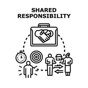 Shared responsibility concept for business partnership Stock Illustration
