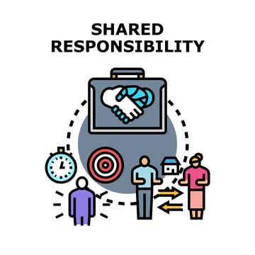Shared responsibility concept for business partnership Stock Illustration
