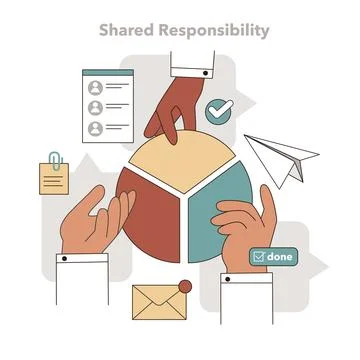 Shared Responsibility in Task Delegation concept. Vector illustration Stockillustratie