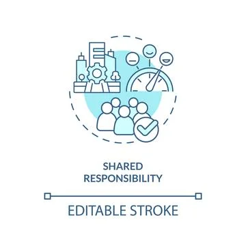 Shared responsibility turquoise concept icon Stock Illustration