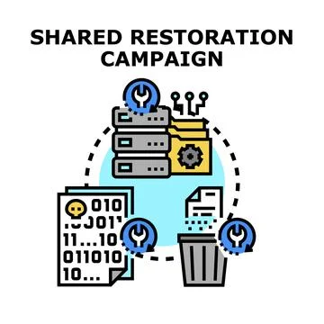 Shared restoration campaign for data recovery and security Stock-Illustration