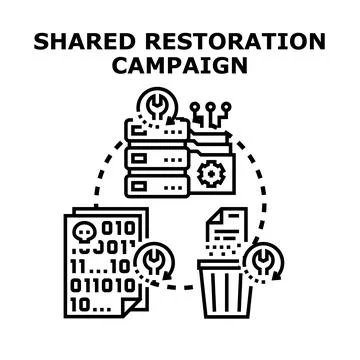 Shared restoration campaign for data recovery and security Stock Illustration