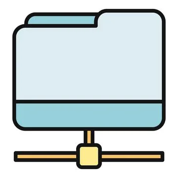 Shared server folder icon indicating network data storage 스톡 일러스트