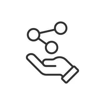 Shared services, in line design. Shared, services, collaboration, teamwork Stock Illustration