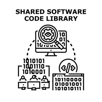 Shared software code library development process Illustration