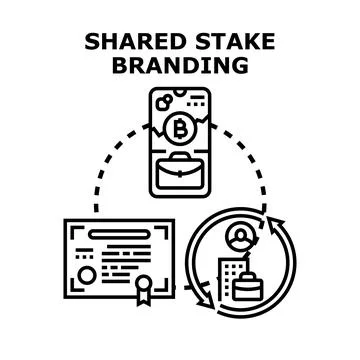 Shared stake branding digital corporate ownership concept Stock Illustration
