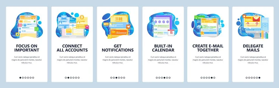 Shared team mailbox and accounts. Task management, business calendar Stock Illustration
