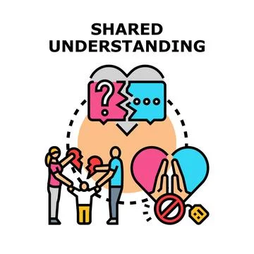 Shared understanding concept with family conflict resolution Stock Illustration