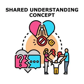 Shared understanding concept resolving relationship conflict Illustrazione stock