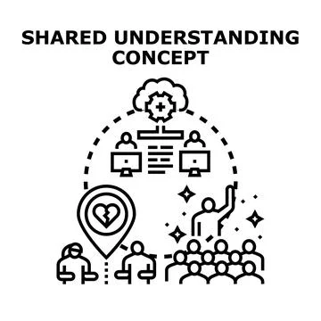 Shared understanding concept uniting diverse people communication Stock Illustration
