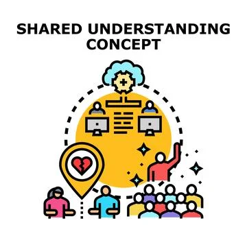 Shared understanding concept uniting diverse people communication Stock Illustration