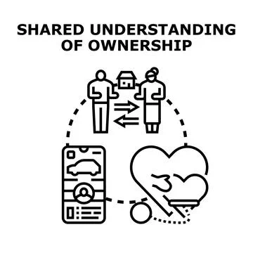 Shared understanding of ownership concept illustration communicating assets Stock Illustration